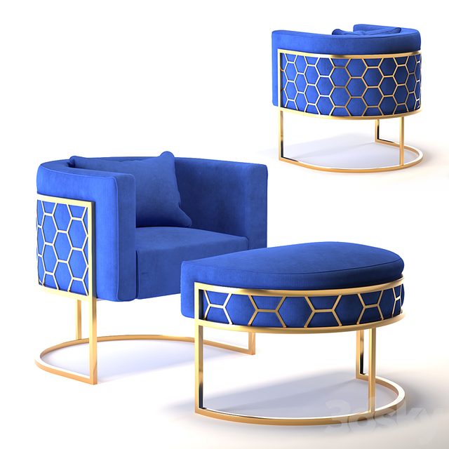 Alveare tub chair Brass