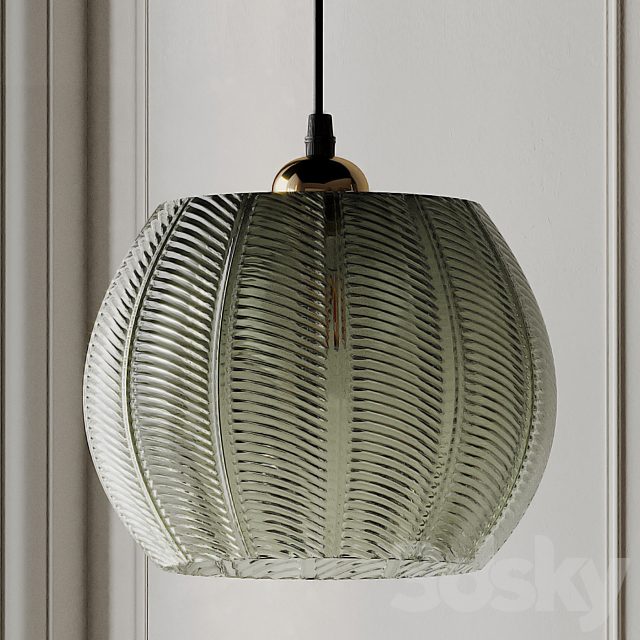 Louis Green Glass Pendant Light from Beaumonde