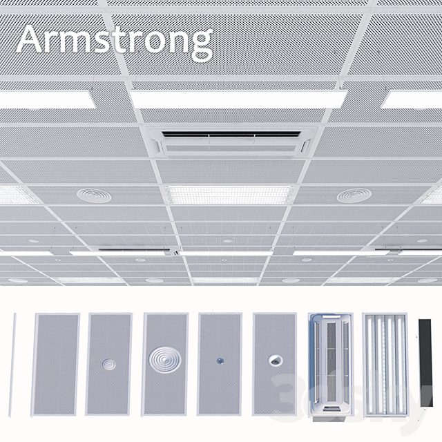 Armstrong ceiling system with a set of elements 2