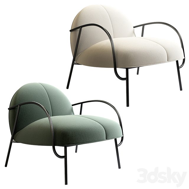 Armchair Wendelbo Half & half with armrest