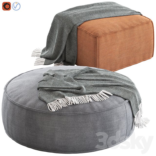 Globewest Orlando Seamed Ottoman