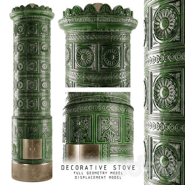 Decorative XIX. century tiled stove
