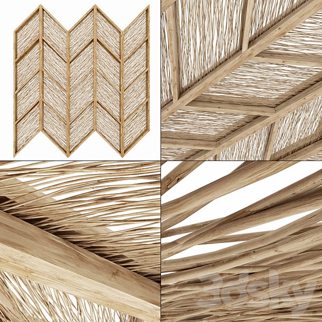Ceiling branch thin angle n1 / Angular ceiling from branches