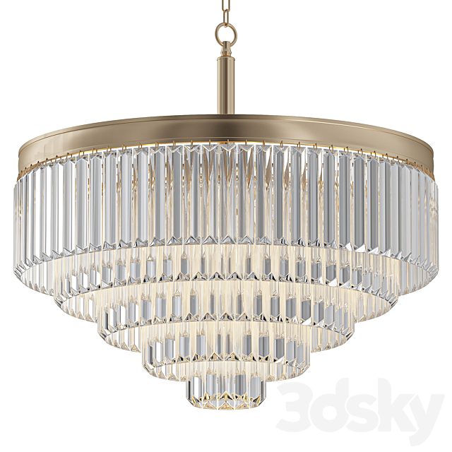 Faceted Glass Layered Convertible Chandelier