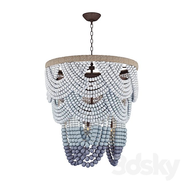 Ombre Wood Bead Chandelier