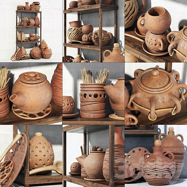 Dishes clay rack n8 / Pottery rack N8