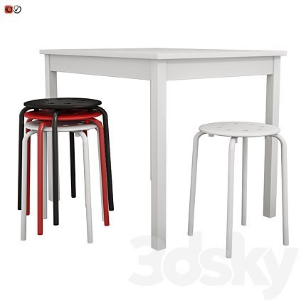 IKEA Table OLMSTAD and Chair-stool MARIUS