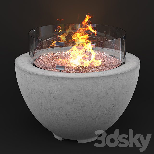 Wyfair - Cove Concrete Propane Natural Gas Fire Pit