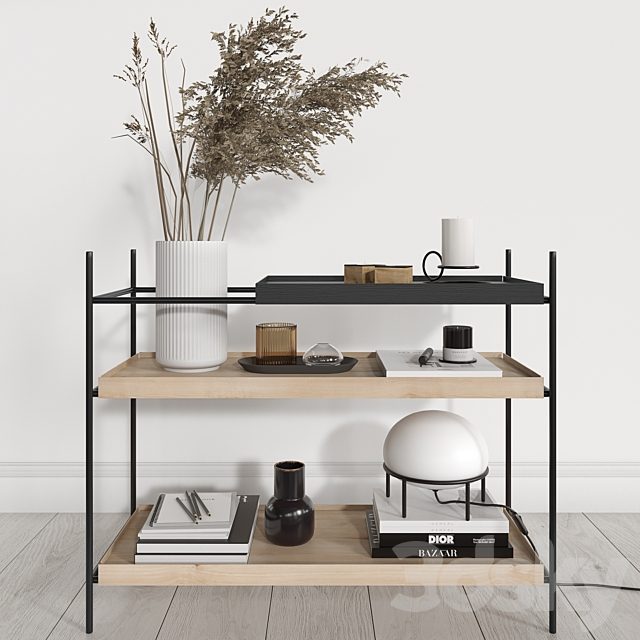 Woud Shelves with Decorative Filling