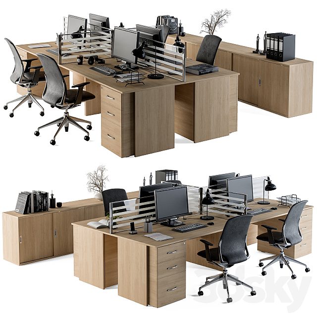 Office Furniture - employee Set 08