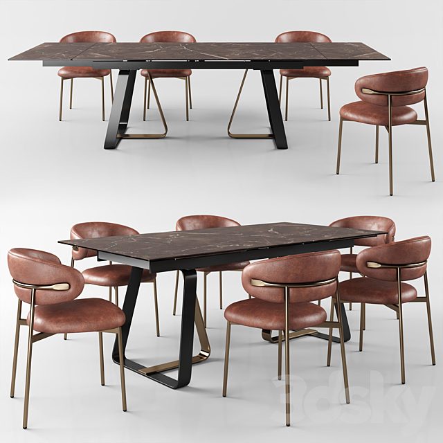 Calligaris Sunshine Tavalo table Oleandro chair 02