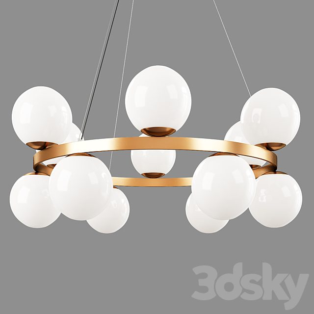 Bubbles brass ring pendant light