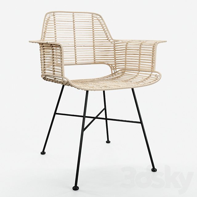 HKLiving Rattan Tub Chair - Natural + Black version