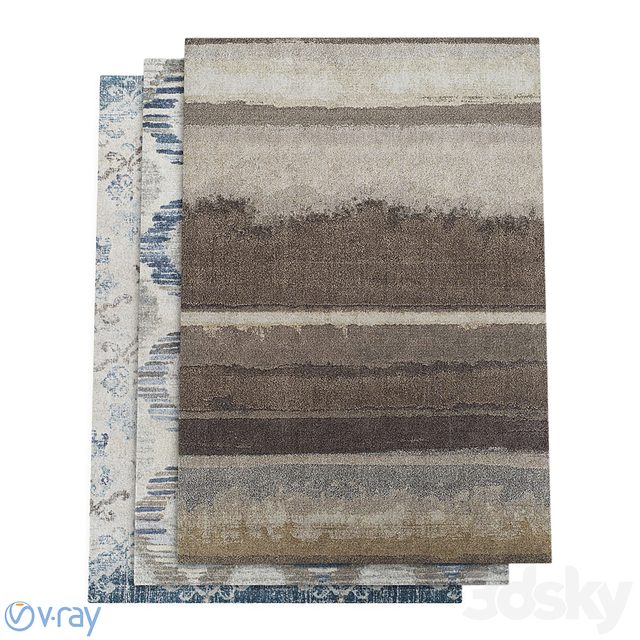 Dalyn Antigua Blue, Linen and Mocha Rugs