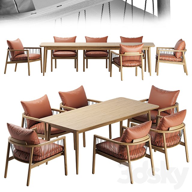 Kerry Lounge Chair Tate Walnut Extendable Midcentury Dining Table