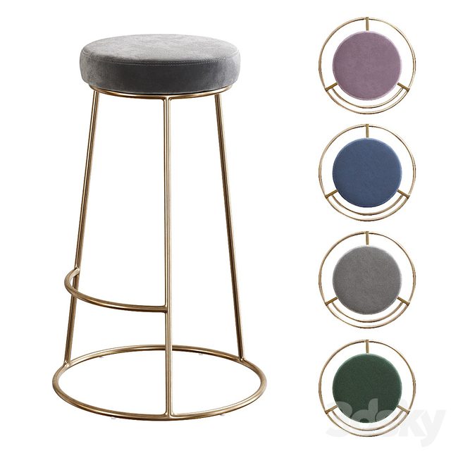 Rockett St George / Atlantis Velvet Bar Stool