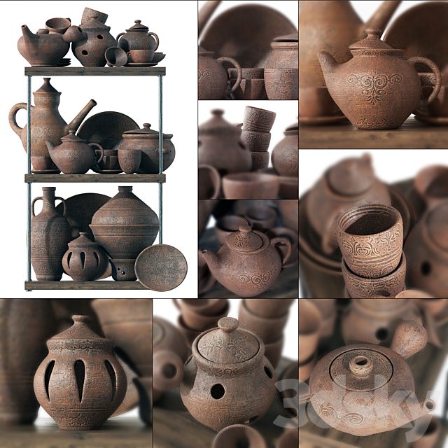 Dishes clay rack n11 / Clay crockery rack