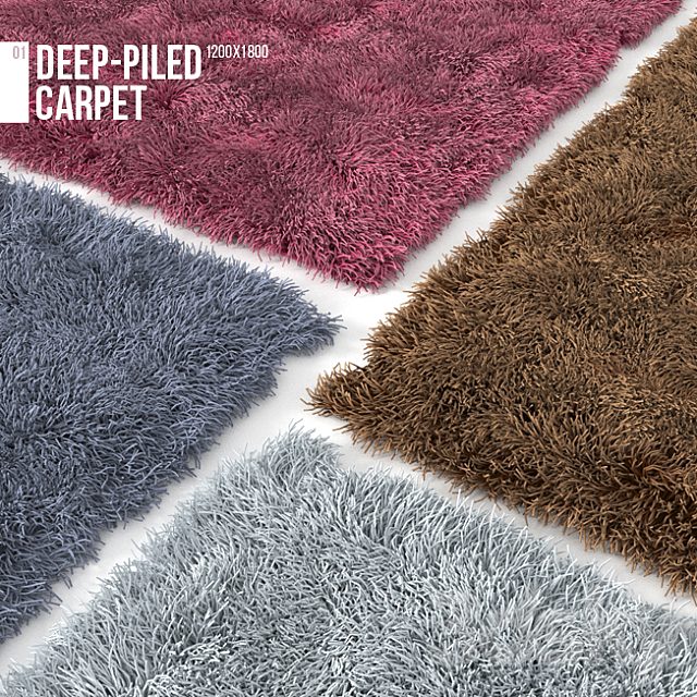 Deep-piled carpet