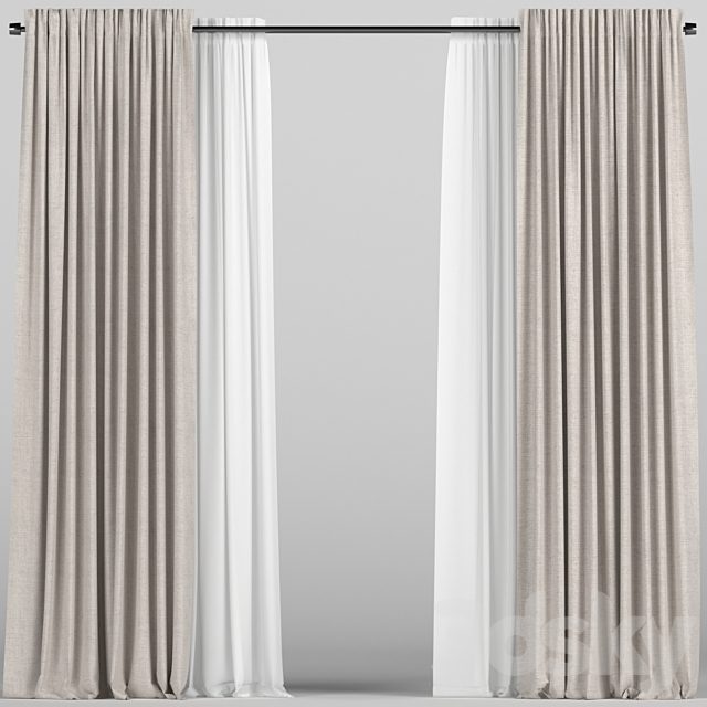 Curtains with tulle.