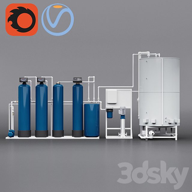 Water treatment system for pouring ice