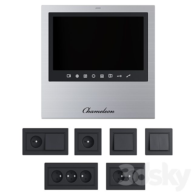Set of electrical equipment in the hallway / Video intercom Chameleom Model S # 11
