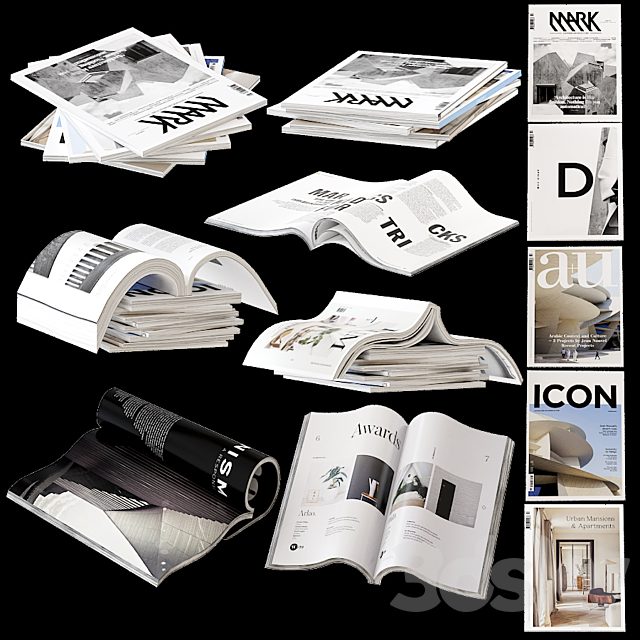 Set of wrapped and open journals