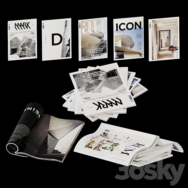 Magazine collection in open and closed versions