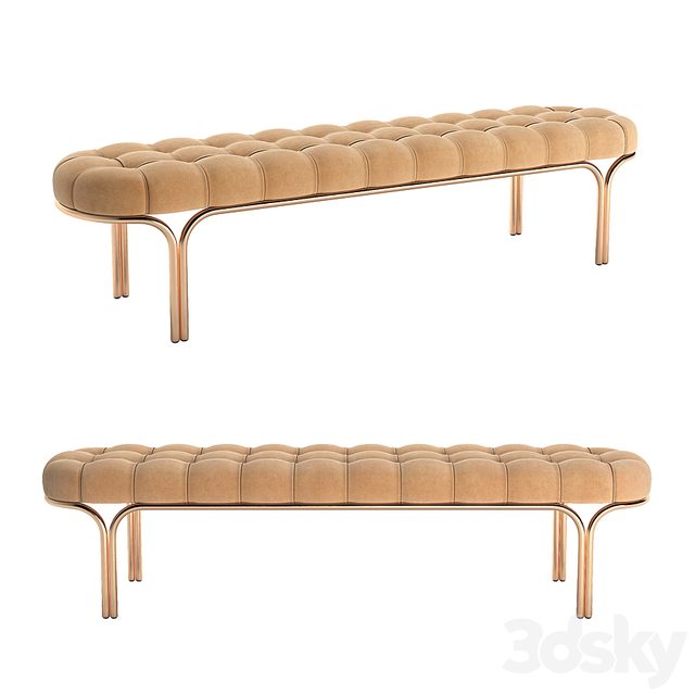 CB2 Luxey Tufted Suede Bench