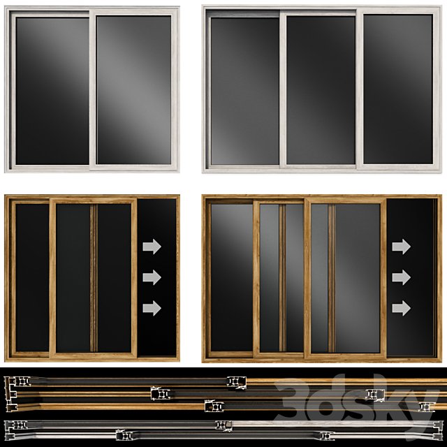 Sliding stained glass wooden doors