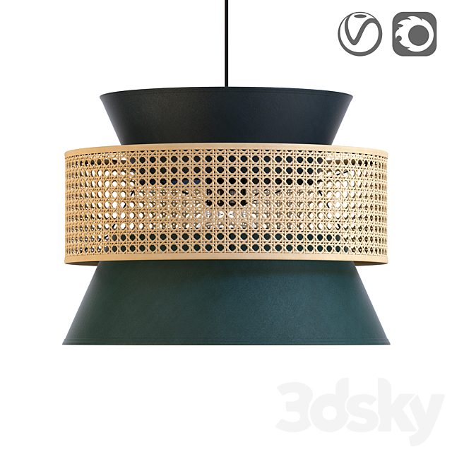 Wicker lampshade for DOLKIE chandelier