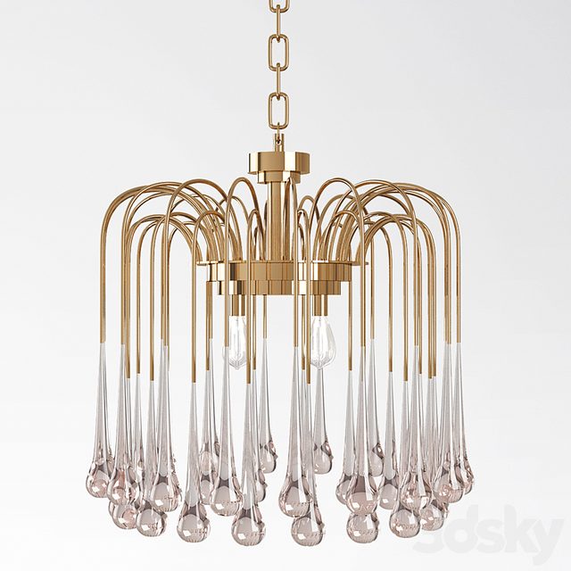 Beveled Murano Glass Teardrop Chandelier