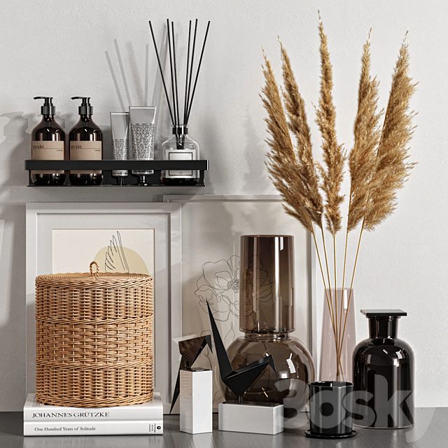 Decorative set with dried flowers 04