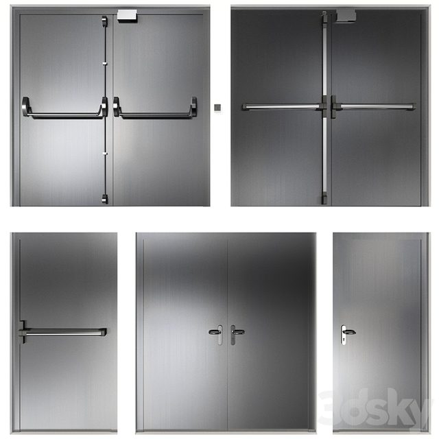 Metal swinging fire doors