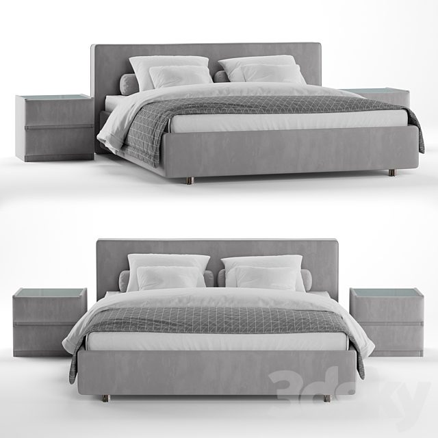 Luiza Grand bed with Oscar side tables