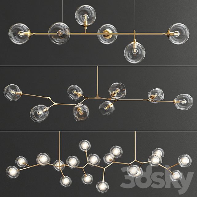 Collection branching chandeliers