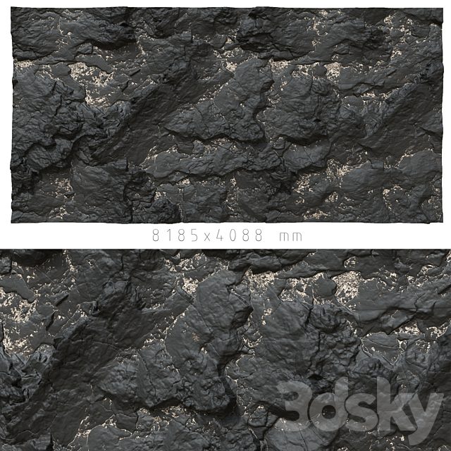 Black stone wall