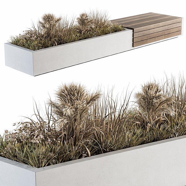 Urban Furniture / Architecture Bench with Plants 07