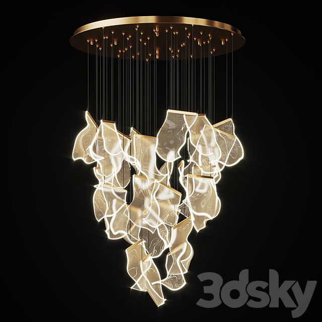Chandelier with Curved Acrylic Plates Miran 28