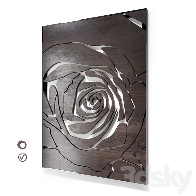 Decorative wall panel Rose
