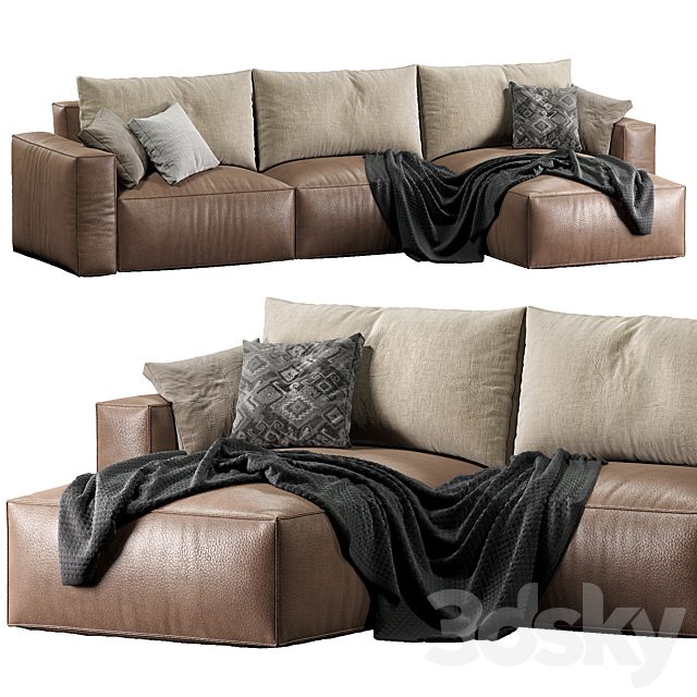 Room108 Leather sofa Elise stretch