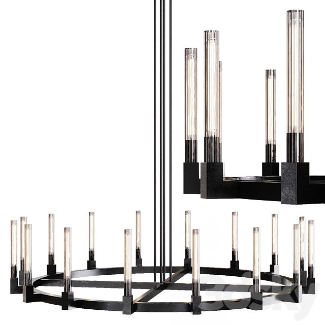 Restoration Hardware CANNELE ROUND CHANDELIER 72 Black