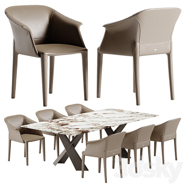Cattelan Italia Mad Max Keramik table Zuleika chair set