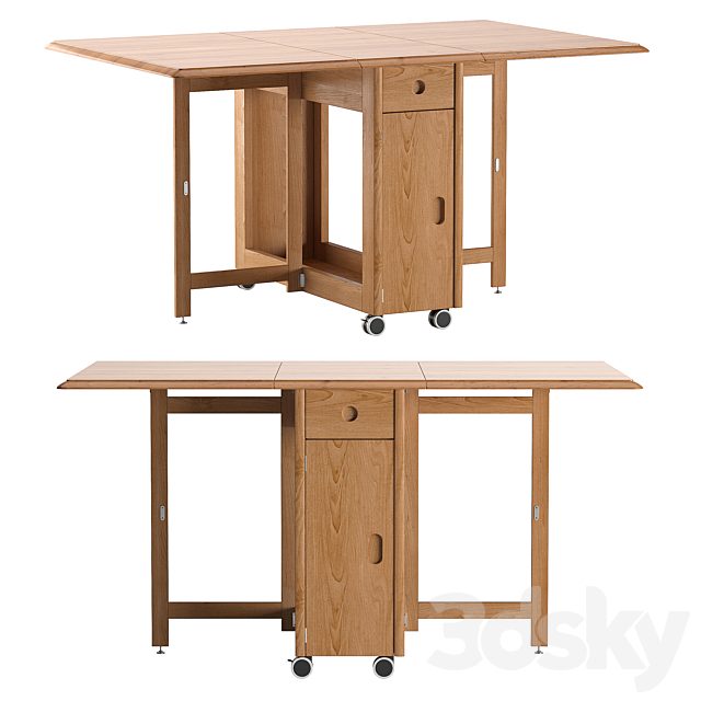 Modern Space Saving Solid Wood Folding Dining Table