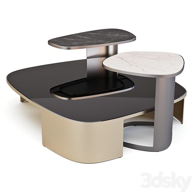Poliform: Koishi - Coffee and Side Tables Set 01