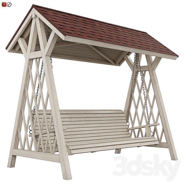 Garden swing made of wood