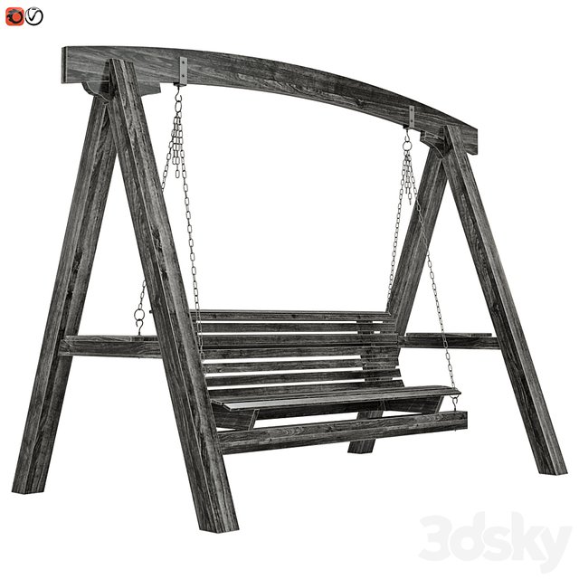 Garden swing made of wood