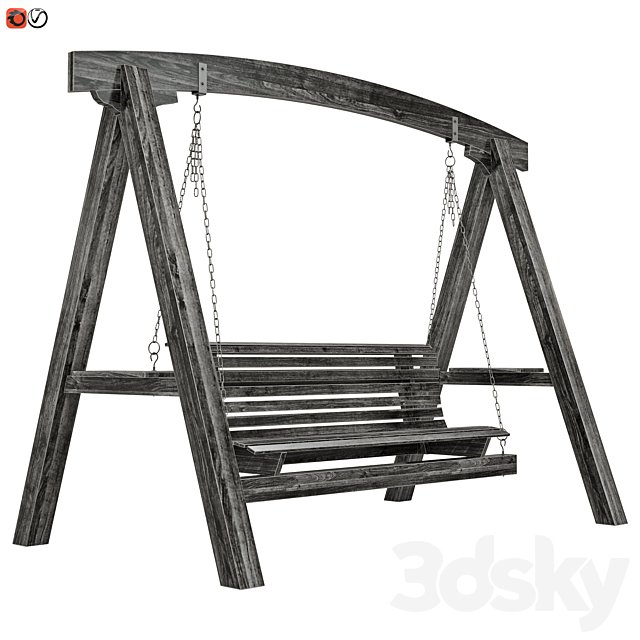 Garden swing made of wood