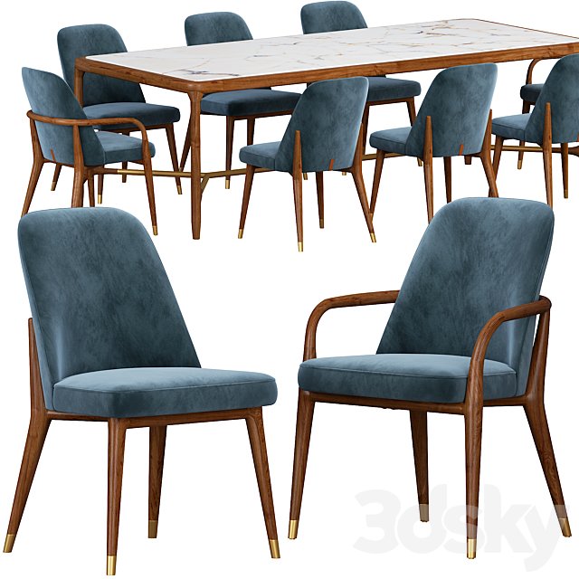 Ulivi Lise chair and ELISEE RECT table