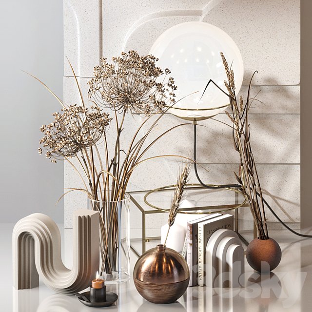 Decorative Set 04 with Carex Riparia and graceful Heracleum