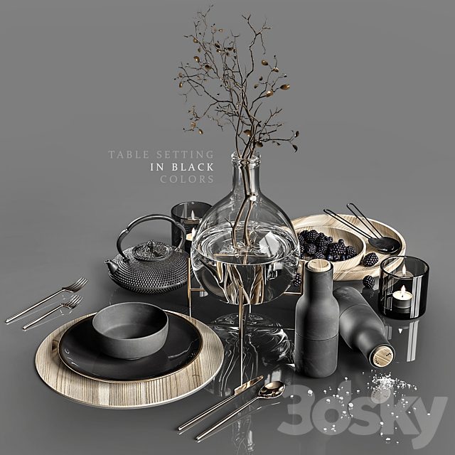 Table setting in black colors 2